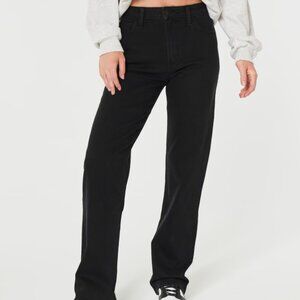 Hollister Ultra-High Rise Black Dad Jeans, Size 4 Long/27 Long